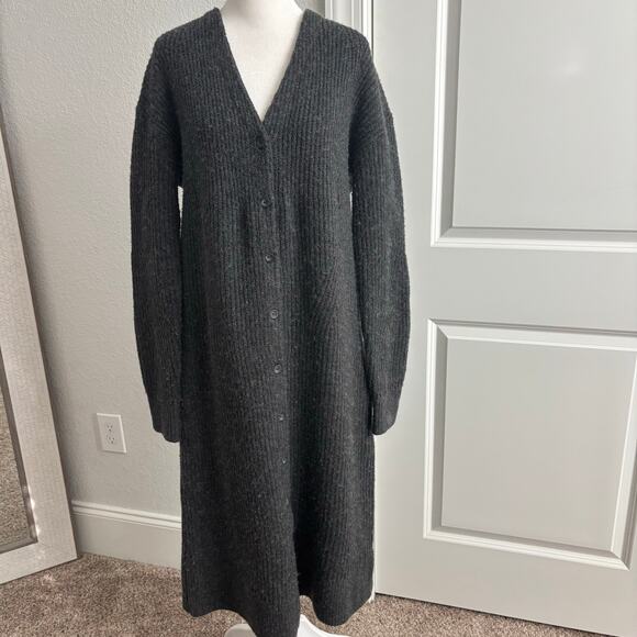 Caslon Women’s Long Line Duster Cardigan Sweater Sz L Cotton Wool Essential - Picture 1 of 15